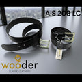 wooder leather belt