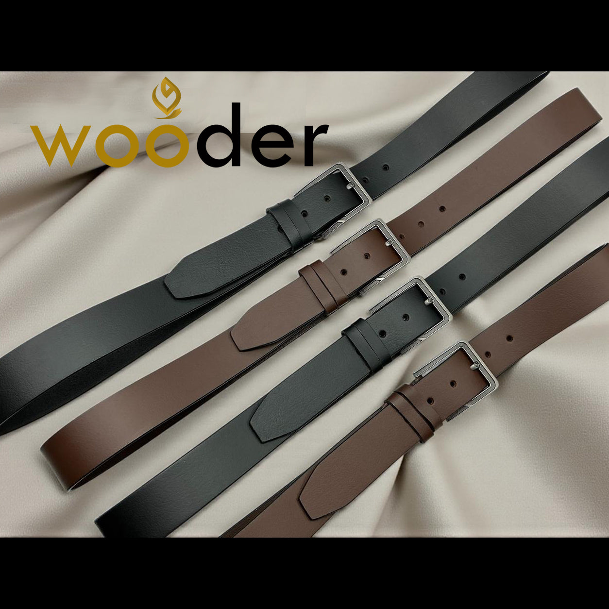 wooder leather belt