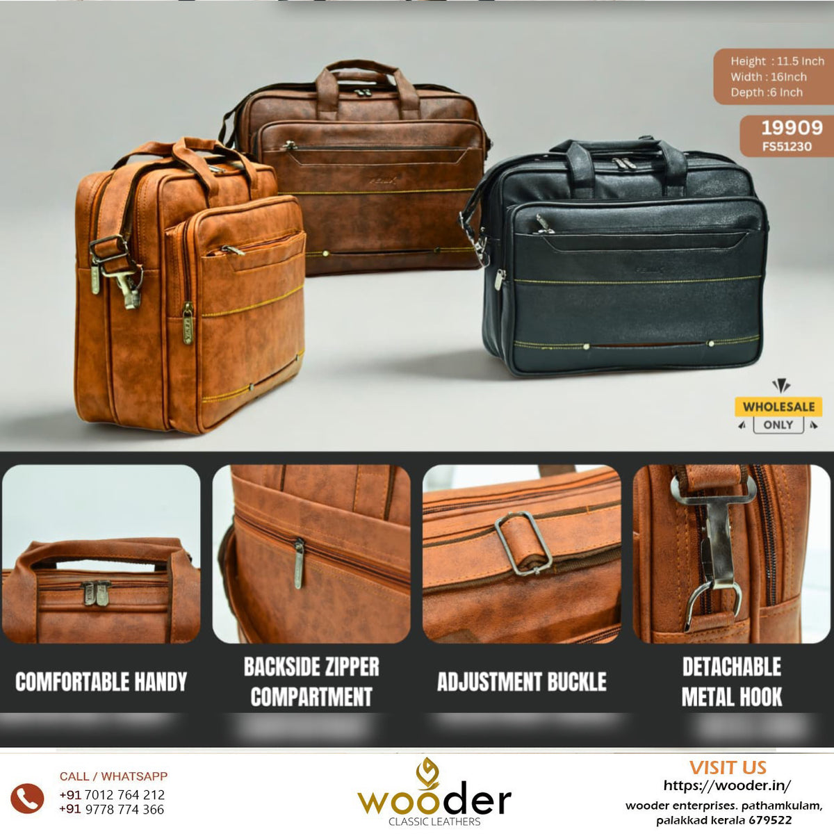 Material: Top-grain Leather / Heavyweight Canvas